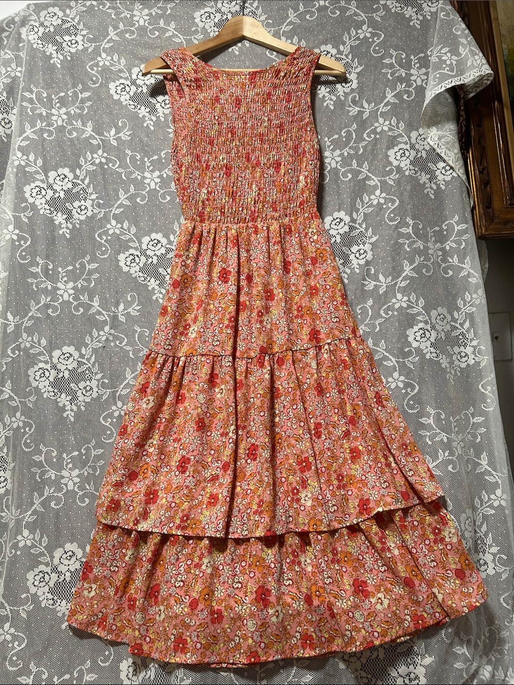 SIENNA SKY Smocked Floral Maxi Dress.